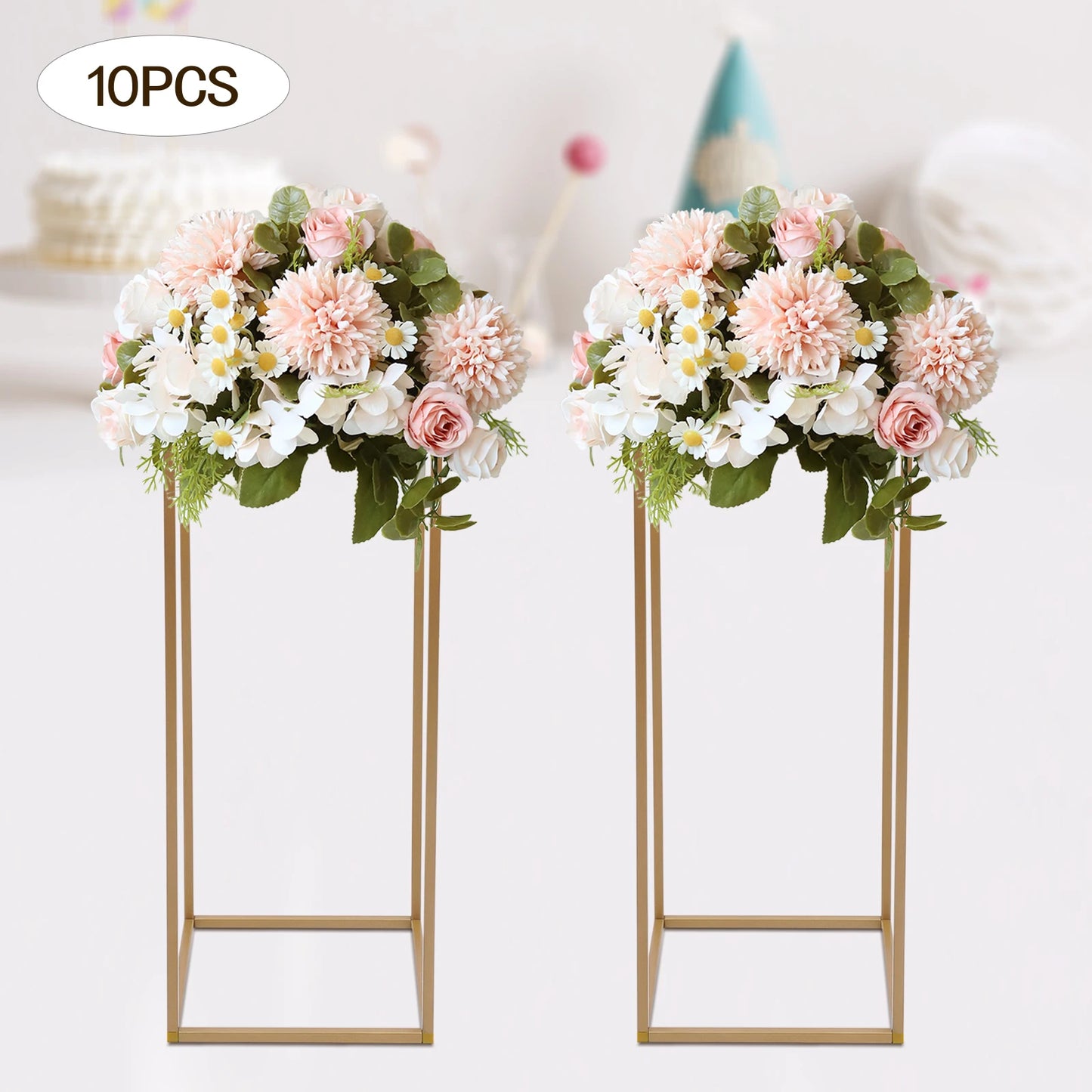 Metal Flower Stand 10 Piece Wedding Column Decor For Events