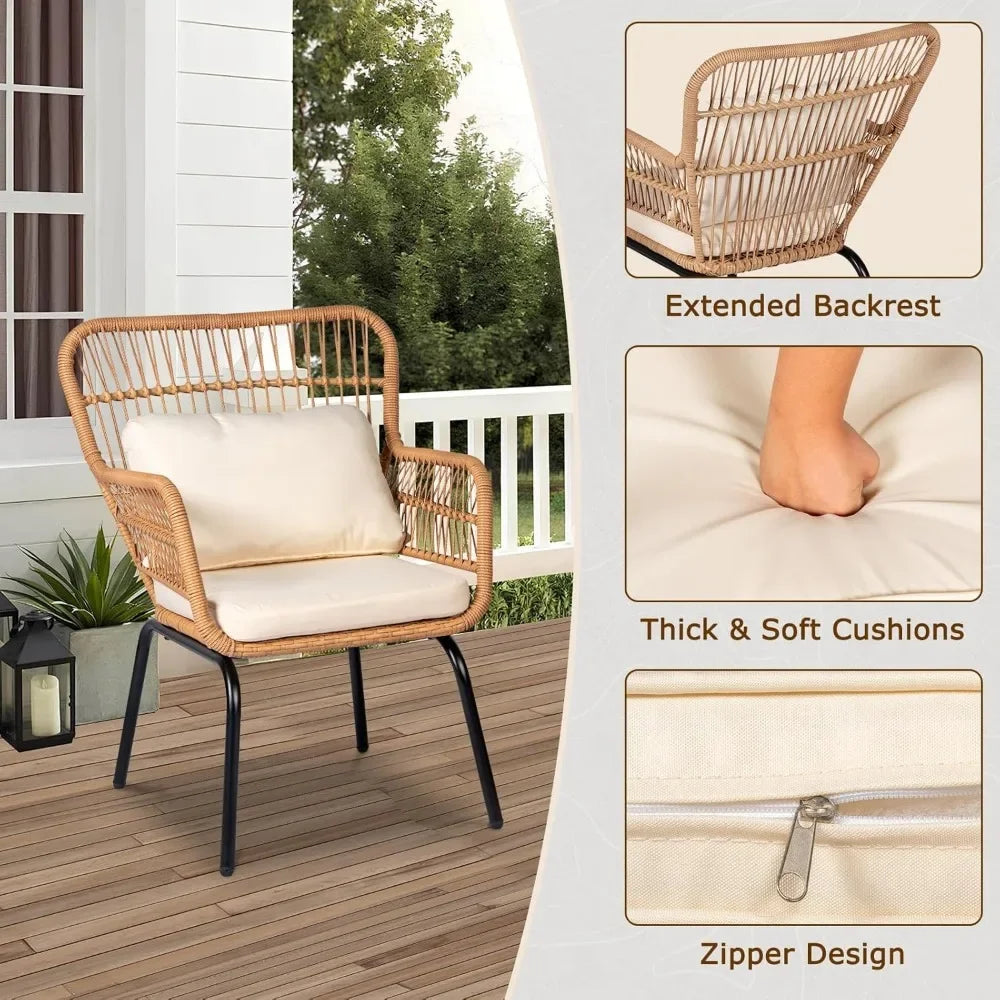 Outdoor Wicker Bistro Set Patio Furniture