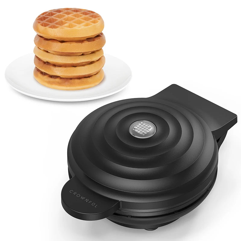 Crownful 350W Mini Waffle Maker Electric Breakfast Maker Multi Functional Sandwich Cake Maker Dessert Cooking Machine Toaster