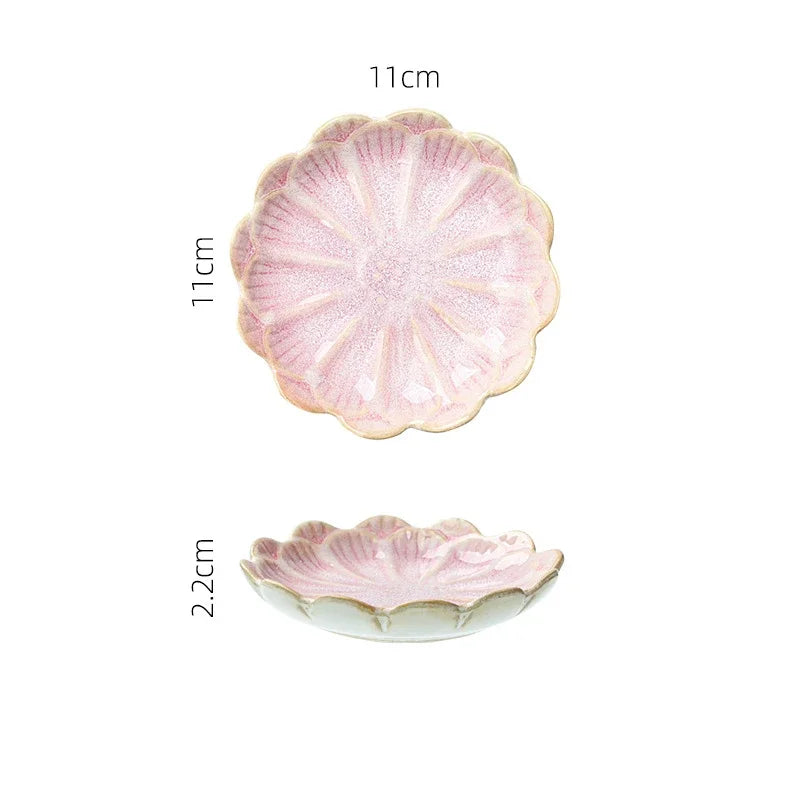 Japanese Ceramic Plate Retro Kiln Glaze Barbecue Mini Dipping Dish Sashimi Sushi Soy Sauce Dishes Home Desktop Snack Plates New
