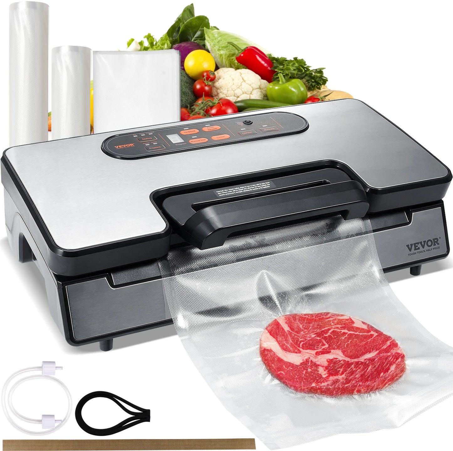SucceBuy 90KPa 130W Vacuum Sealer With Free 10 Bags Included