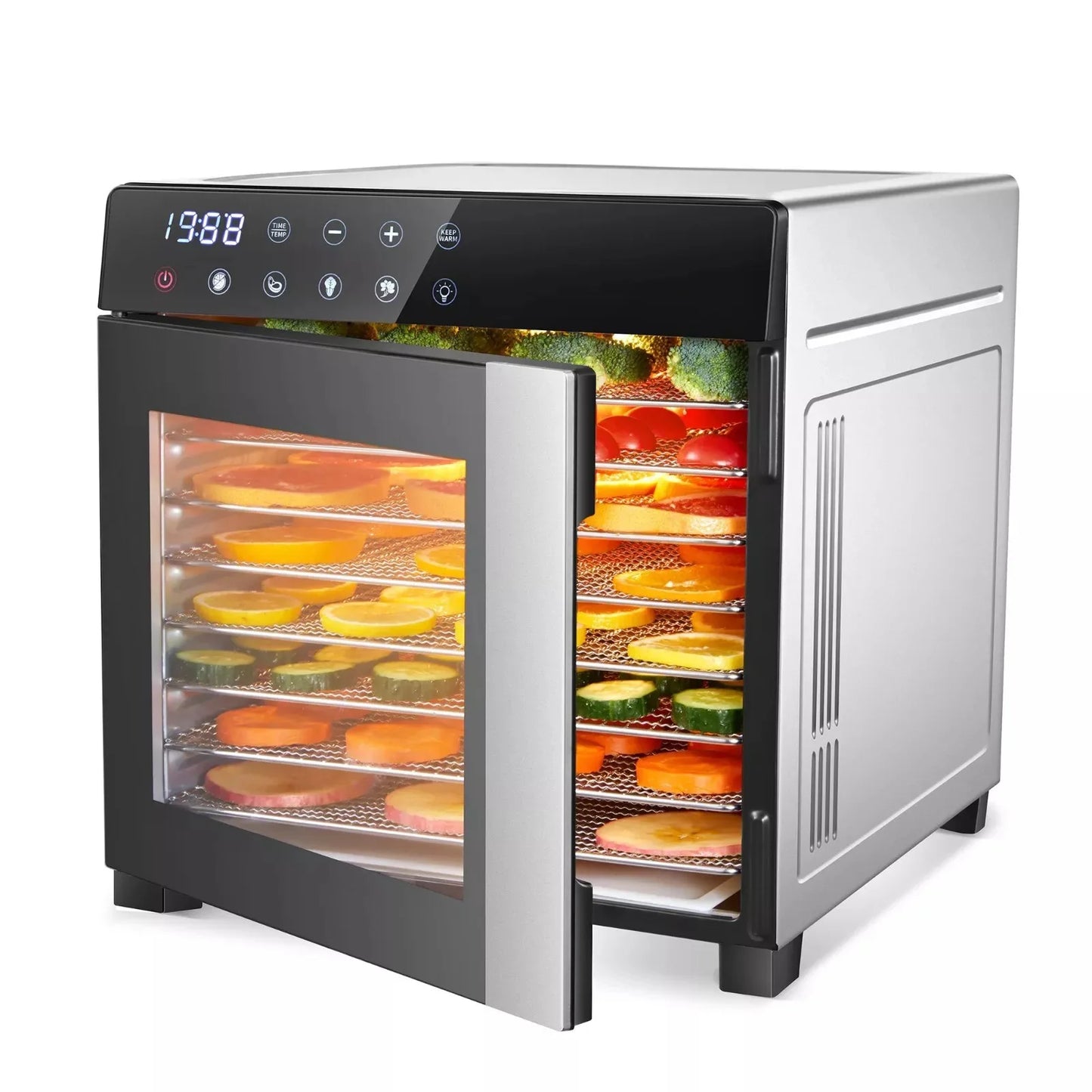 SNDOAS Stainless Steel Food Dehydrator 600W Digital Timer Presets