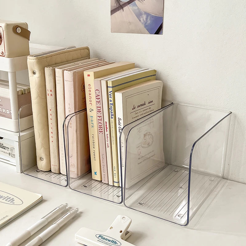 Portable Acrylic Book Stand Ushaped Desk Organizer For Home Office
