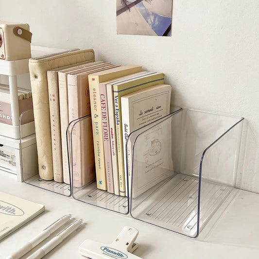Portable Acrylic Book Stand Ushaped Desk Organizer For Home Office