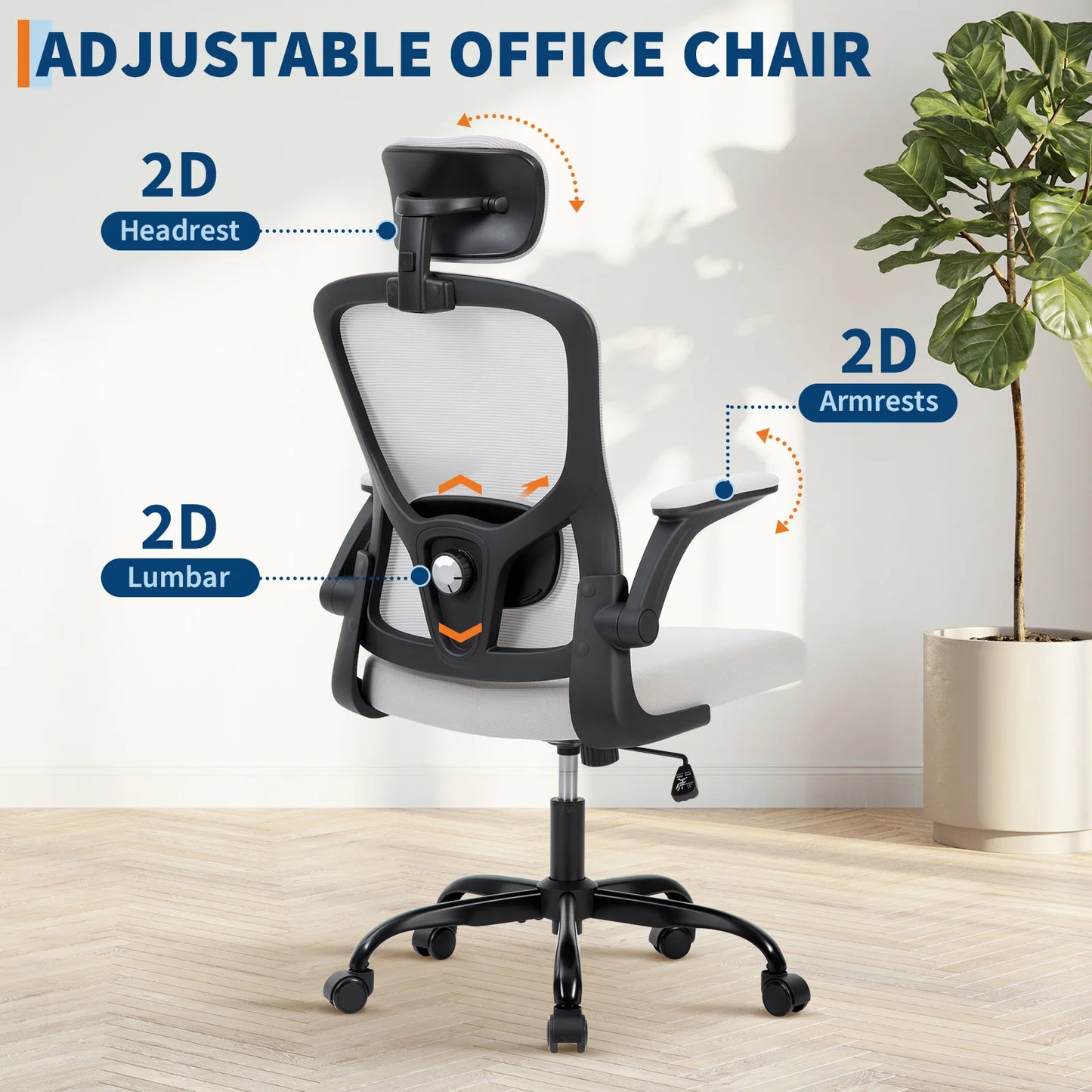 HiMISSE Ergonomic High Back Mesh Office Chair With Lumbar Support