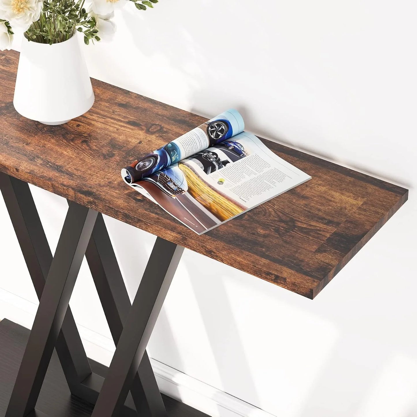 Little Tree Console Table Industrial Hallway Entryway Sofa Table