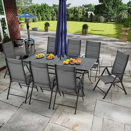 All-Weather Rattan Patio Dining Set With Wood Table And Removable Cushions