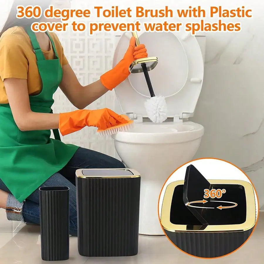 9-Piece Bathroom Accessories Set With Toothbrush Holder Lotion Dispenser