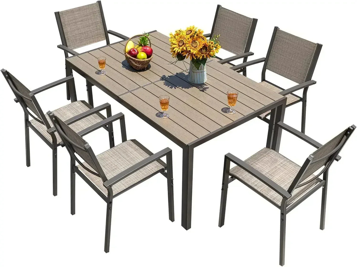 Patio Dining Set 7-Piece Outdoor Table And Chairs