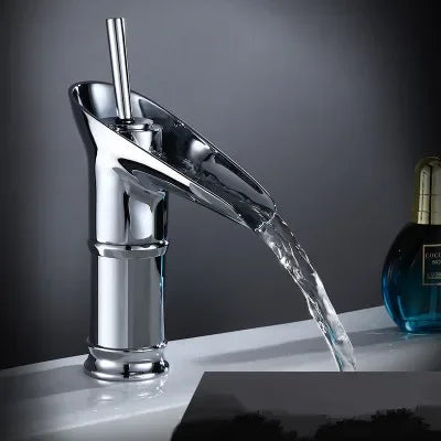 ZGRK Bathroom Faucet Single Lever Waterfall Basin Mixer Brass