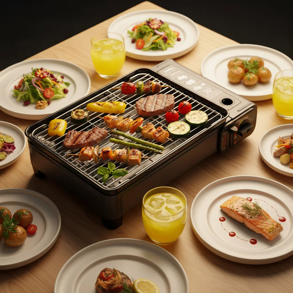 Bymaocar Portable Camping Gas Grill Butane Stove For Outdoor Cooking
