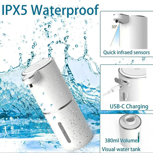 Touchless Foaming Soap Dispenser USB Rechargeable Automatic 4 Level Foam