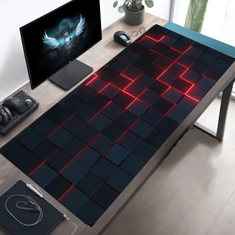 Non-Slip Rubber Gaming Mouse Pad with Sewn Edge Desk Mat