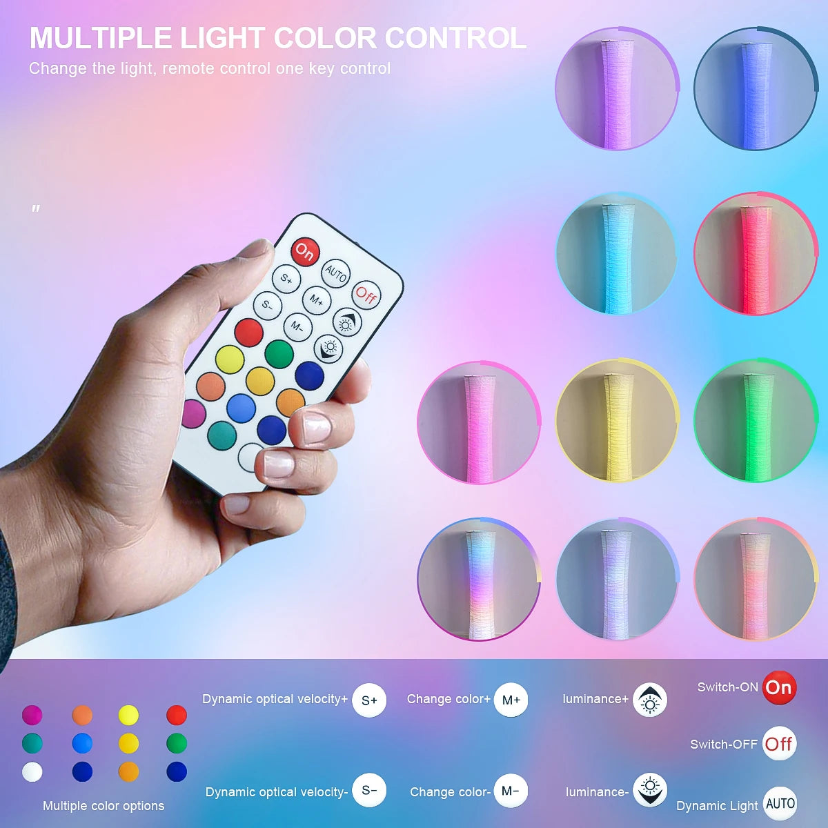 Paper Floor Lamp RGB LED Smart Light With Remote Control