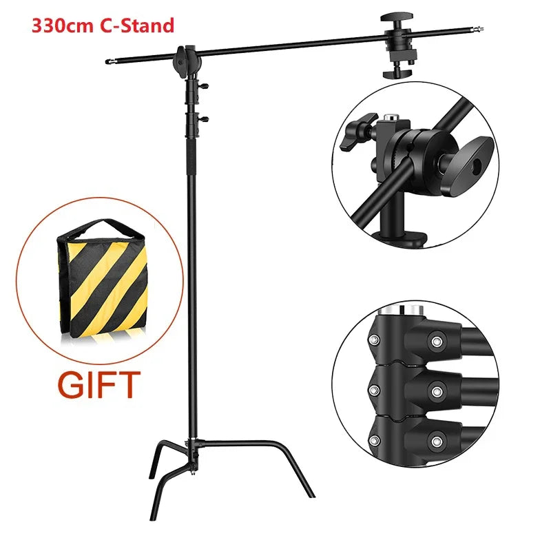 SH Stainless Steel Century Foldable Light Stand C-Stand for Softbox Photography