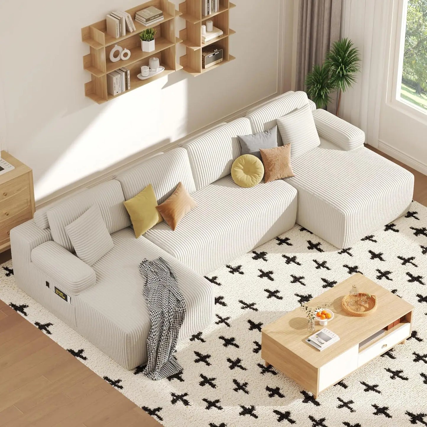 Cloud U Shaped Sectional Sofa With Deep Seats Memory Foam