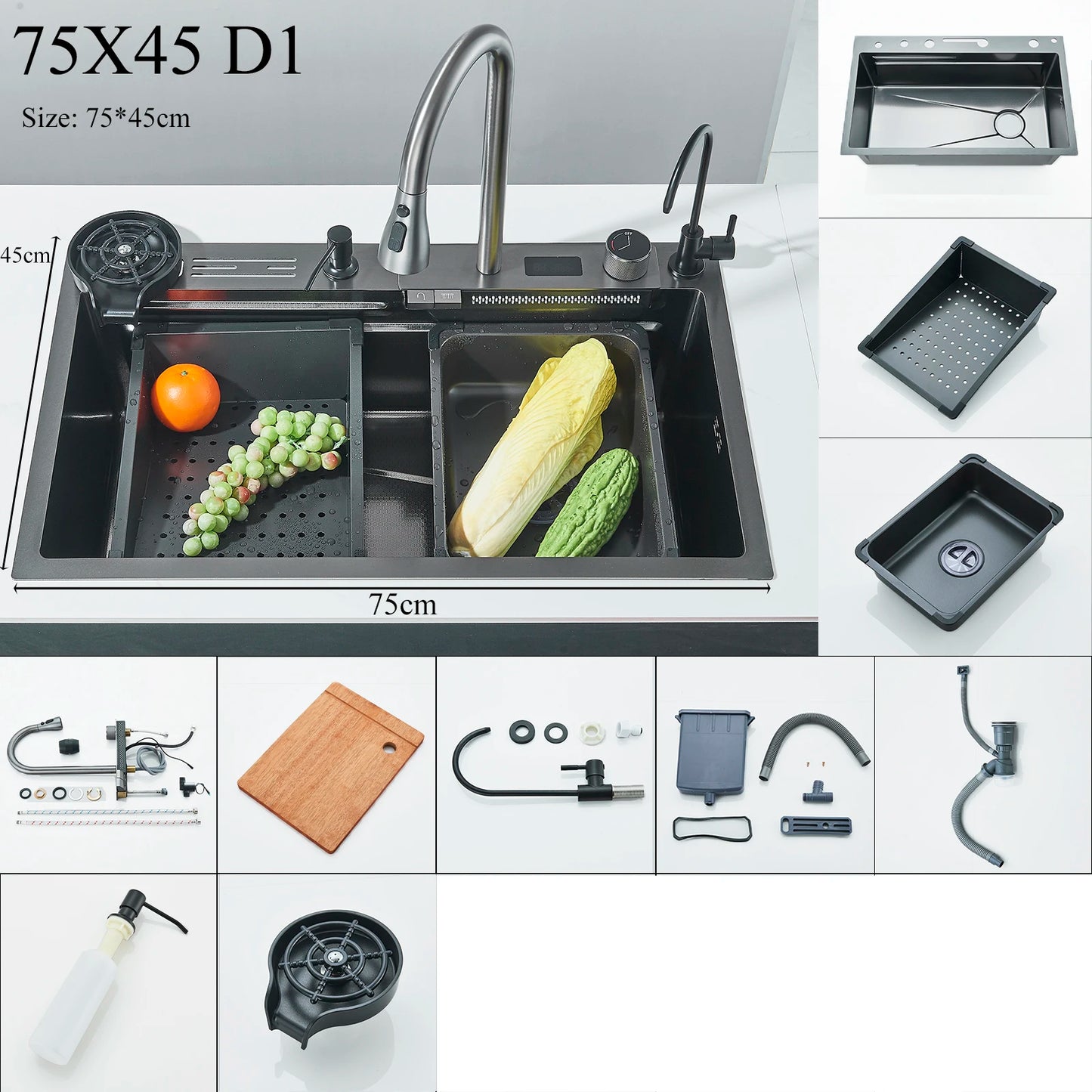 Shinesia Stainless Steel Kitchen Faucet Set With Digital Display