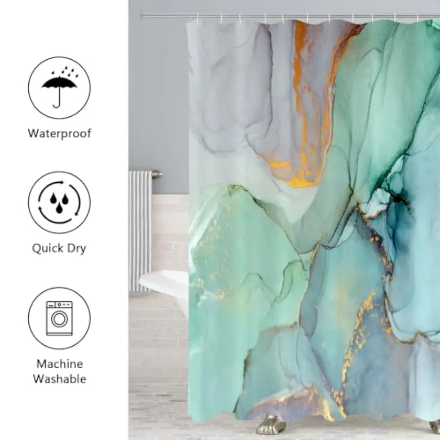 Shower Curtain Set With Bath Mat And Non Slip Rugs