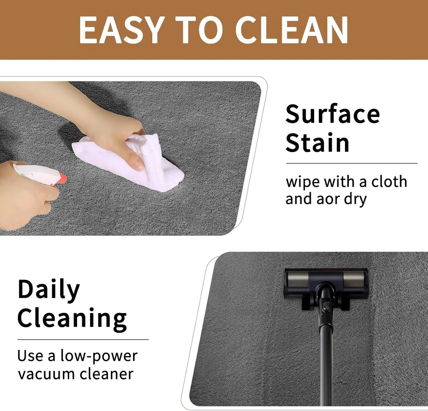 Soft Fluffy Area Rug Wool Silk Machine Washable Non Slip