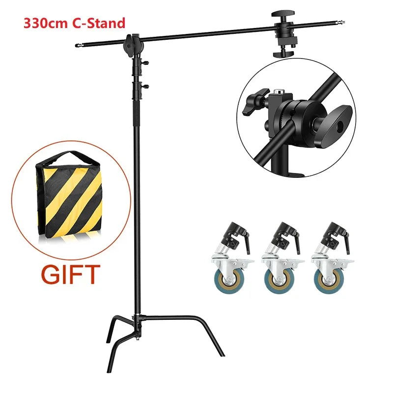 SH Stainless Steel Century Foldable Light Stand C-Stand for Softbox Photography