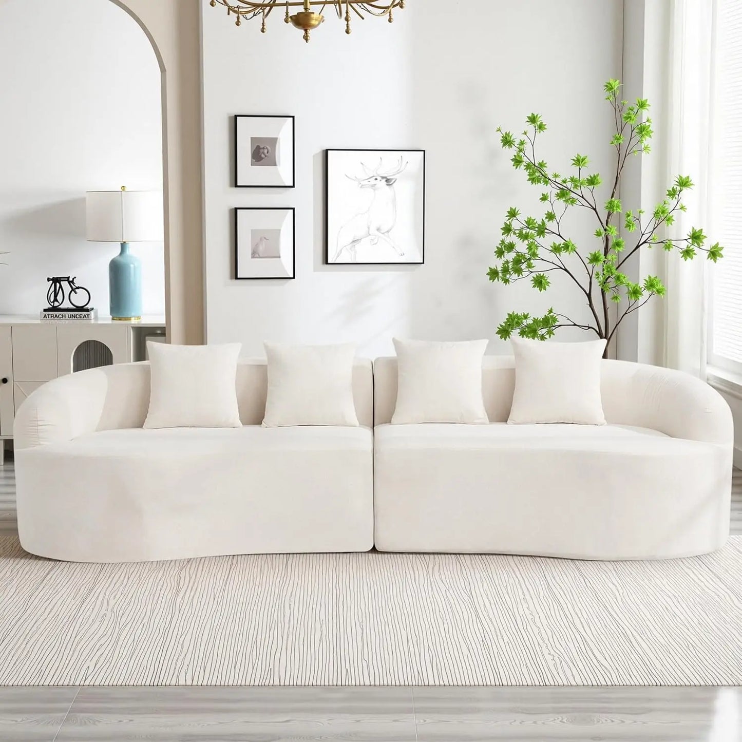 Modern Oversized Curved Cloud Chenille Sofa Sectional