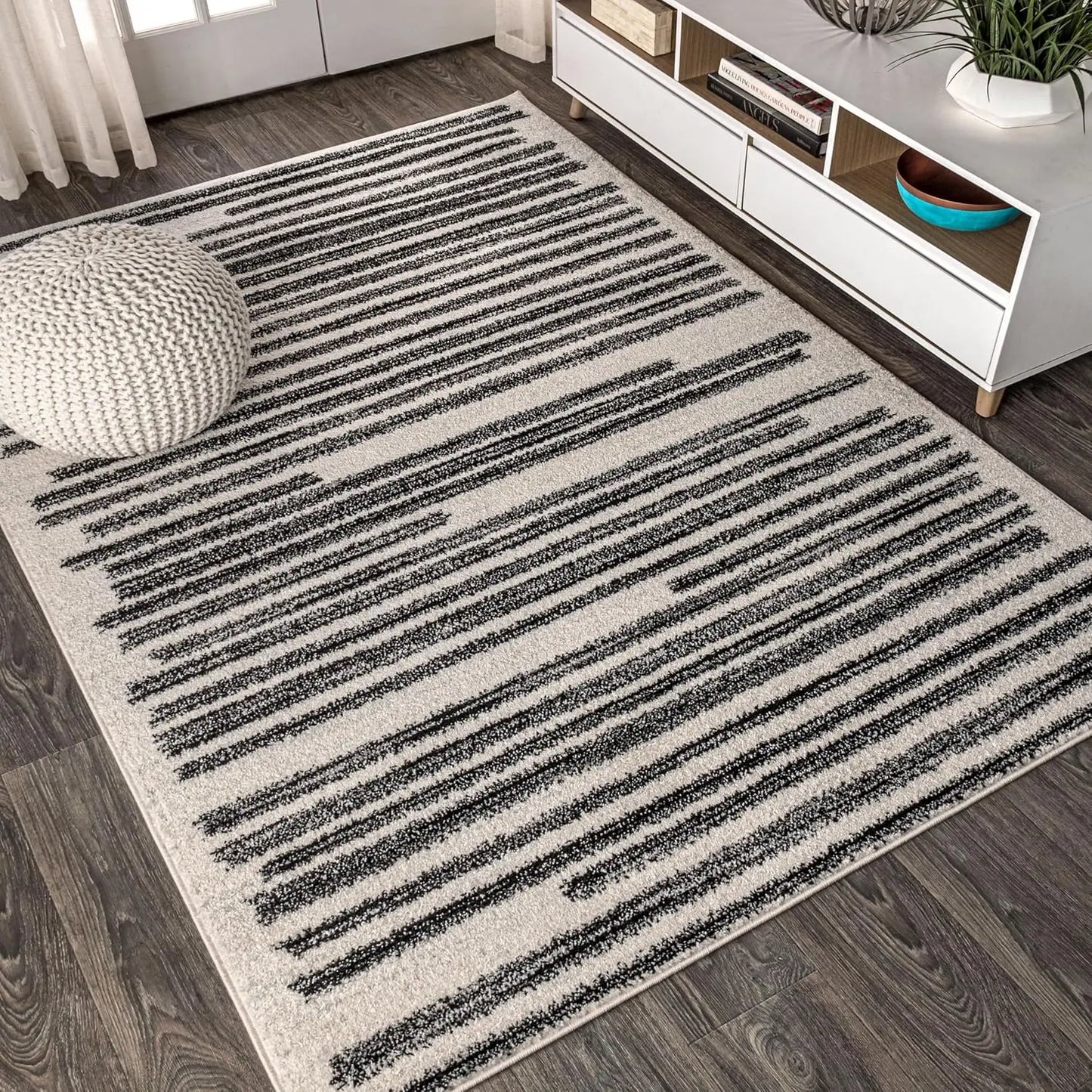 Modern Berber Stripe Indoor Rug Bohemian Style for Living Room