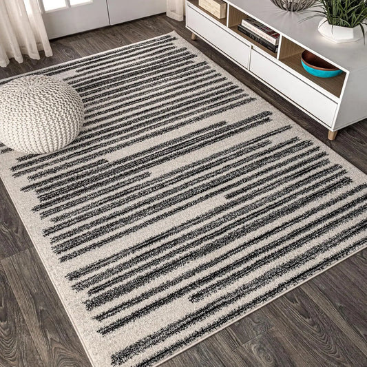 Modern Berber Stripe Indoor Rug Bohemian Style for Living Room