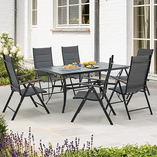 All-Weather Rattan Patio Dining Set With Wood Table And Removable Cushions