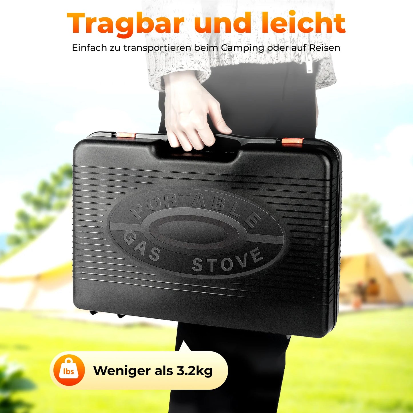 Bymaocar Portable Camping Gas Grill Butane Stove For Outdoor Cooking