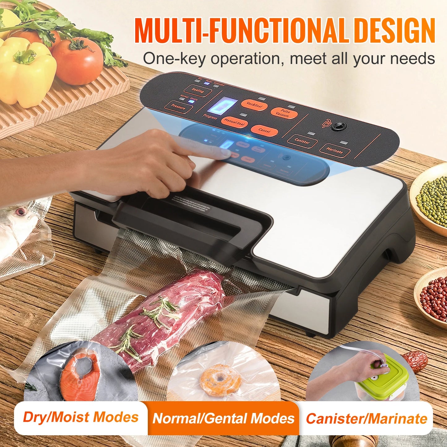 SucceBuy Vacuum Sealer 90Kpa 130W