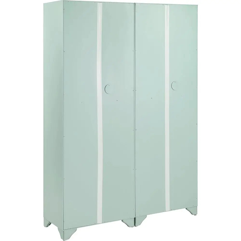Tara 2-Piece Pantry Storage Cabinet Set with Shelves, Kitchen, Dining, or Laundry Room, Distred Seaoam Blue