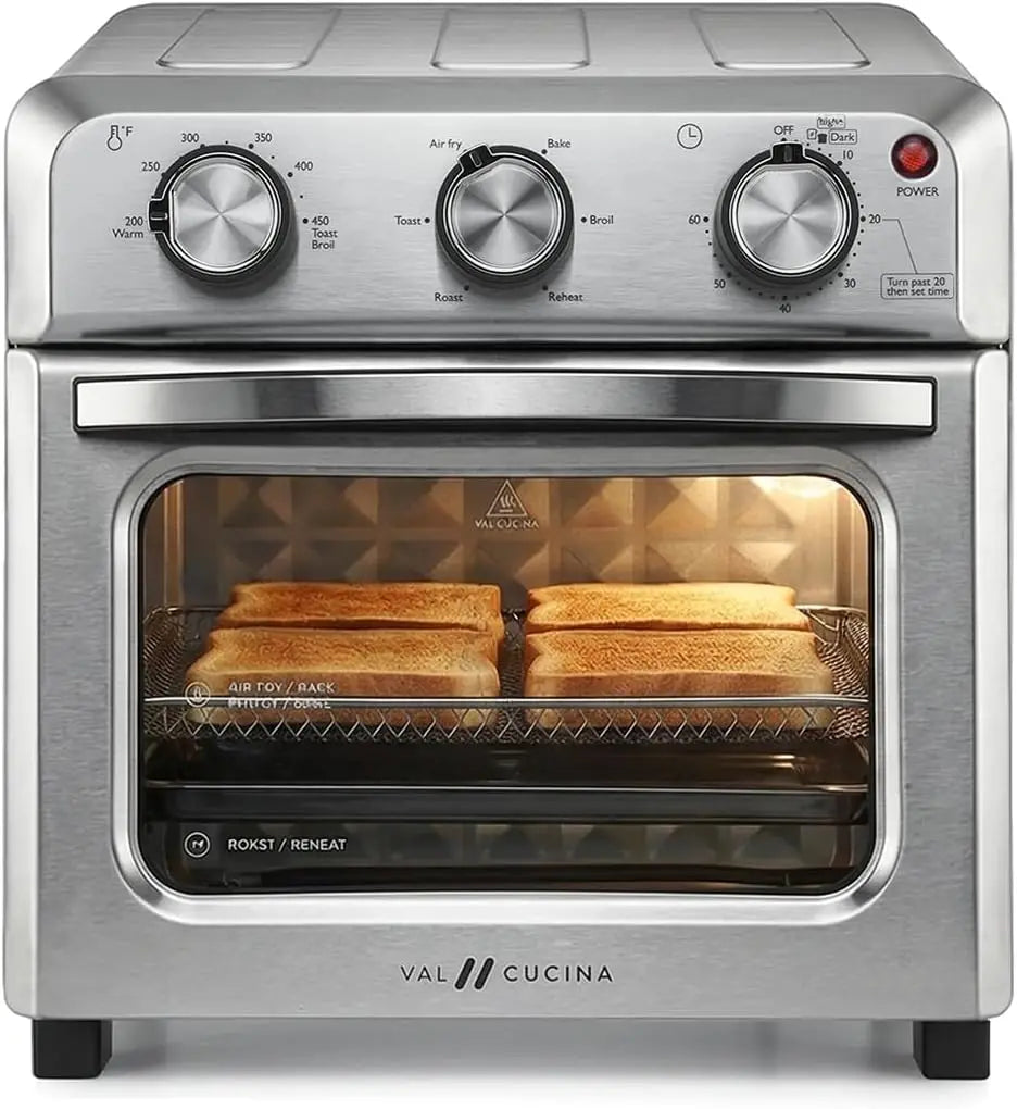 Six-In-One Air Fryer Toaster Oven Combo for Pizza and Toast