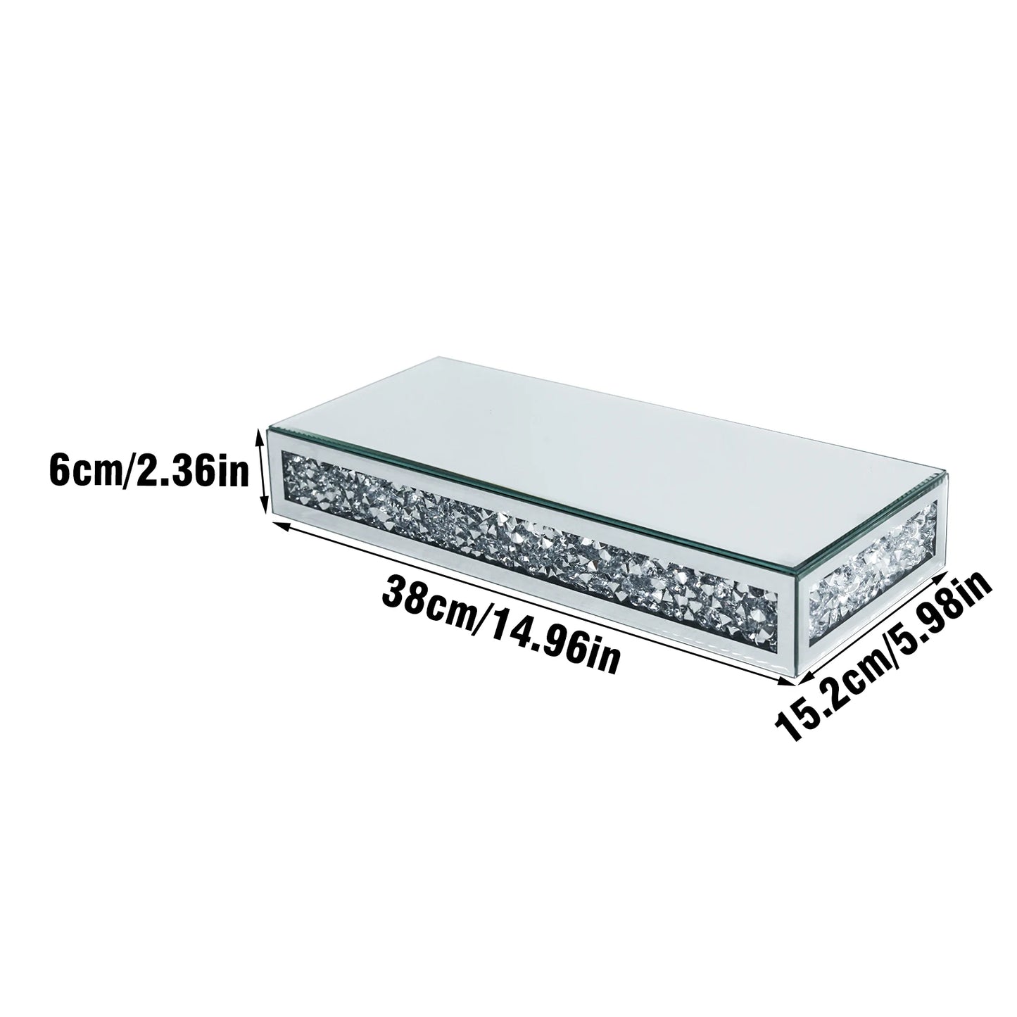 Crushed Diamond Wall Mounted Floating Shelf Mirrored Display Home Decor