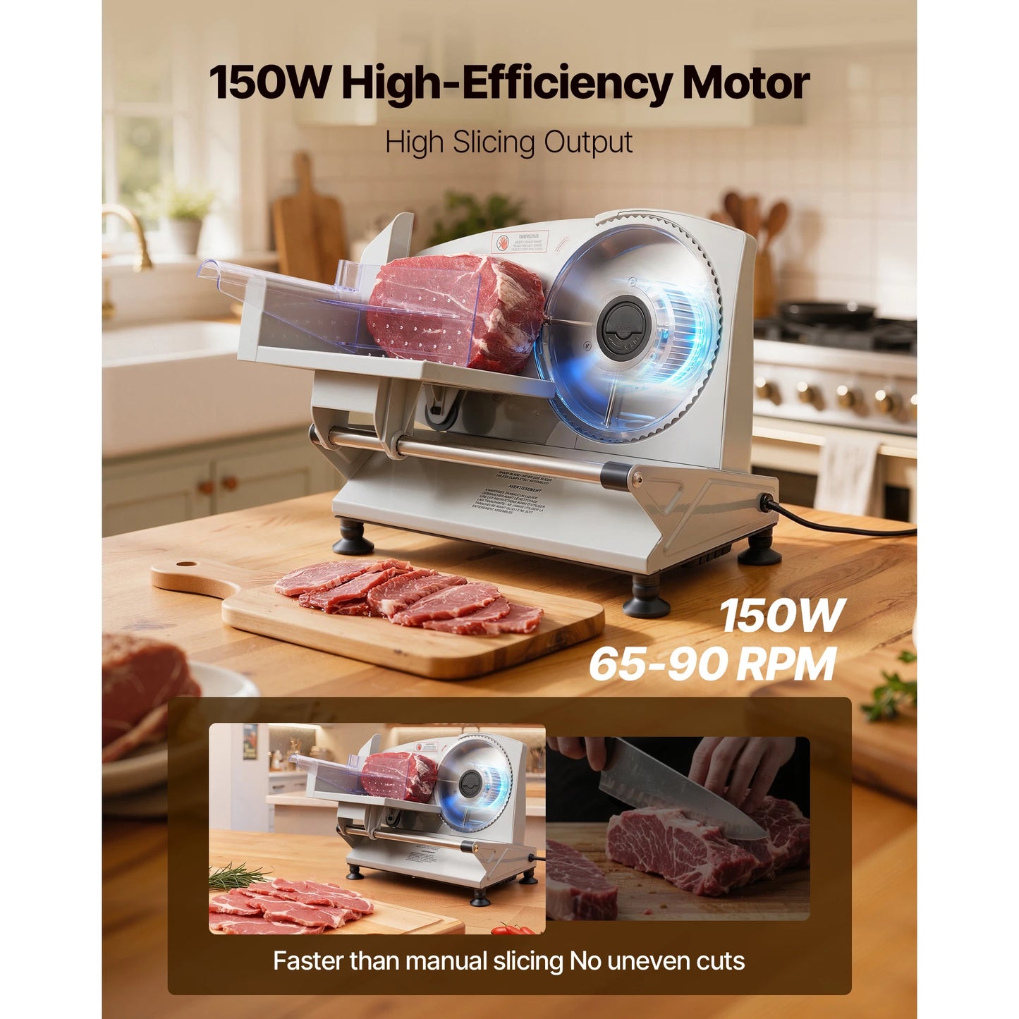 SucceBuy Electric Meat Slicer With Dual SUS420 Blades