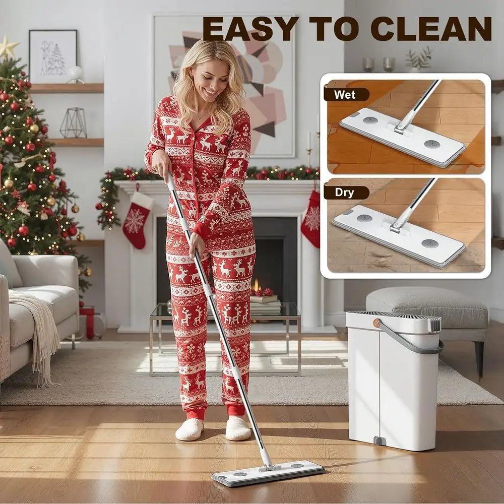 XMSJ Mop and Bucket System with Wringer Set for Home