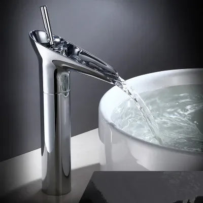 ZGRK Bathroom Faucet Single Lever Waterfall Basin Mixer Brass