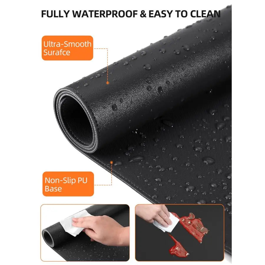 Leather Desk Mat With 15W Wireless Charging Waterproof Mouse Pad
