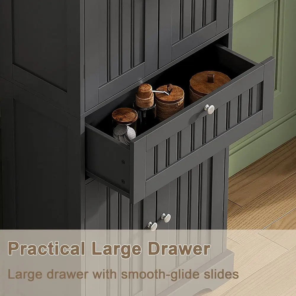 RBXC Tall Bathroom Floor Cabinet With Drawer And Shelves