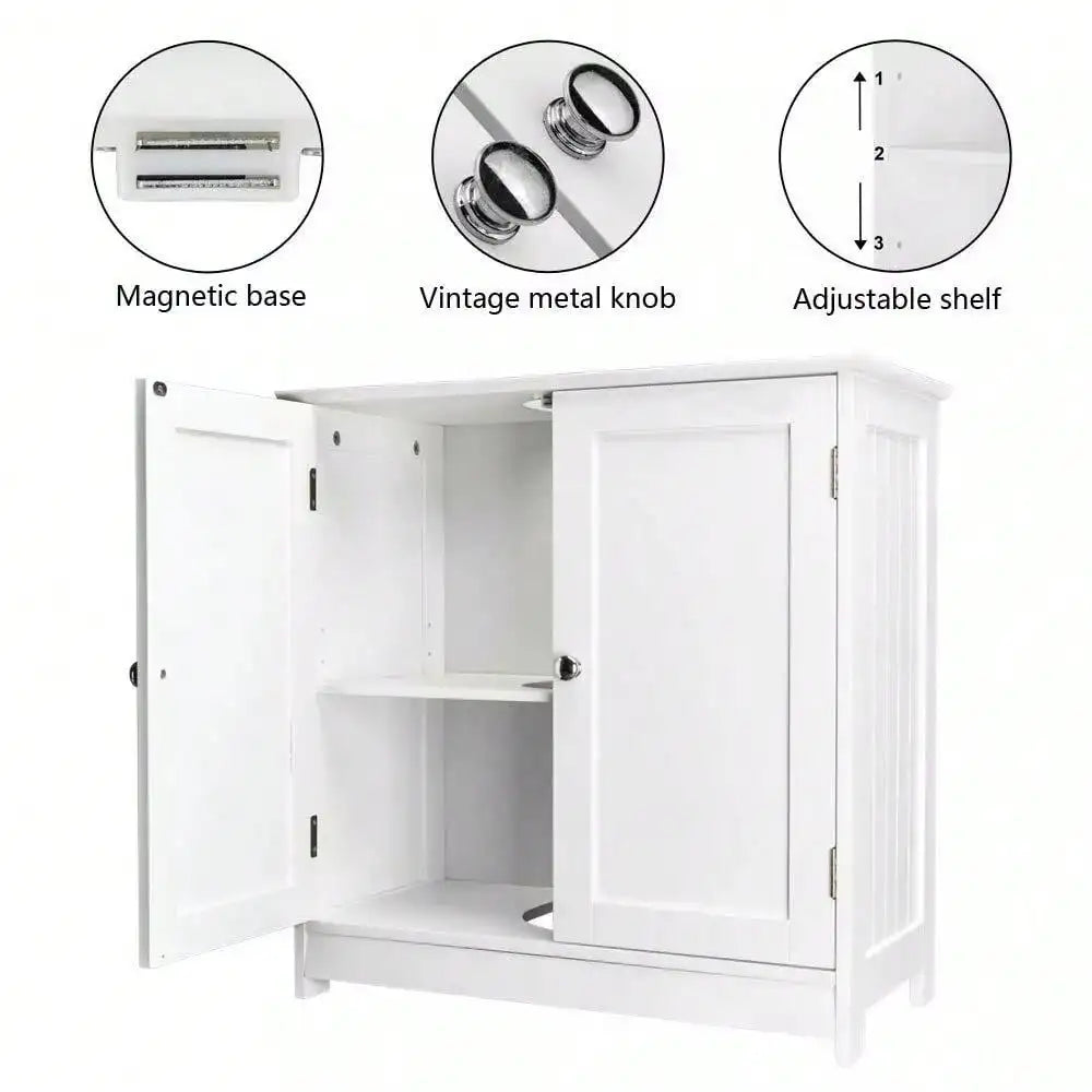 Under Sink Storage Vanity Cabinet With Double Doors And Shelves