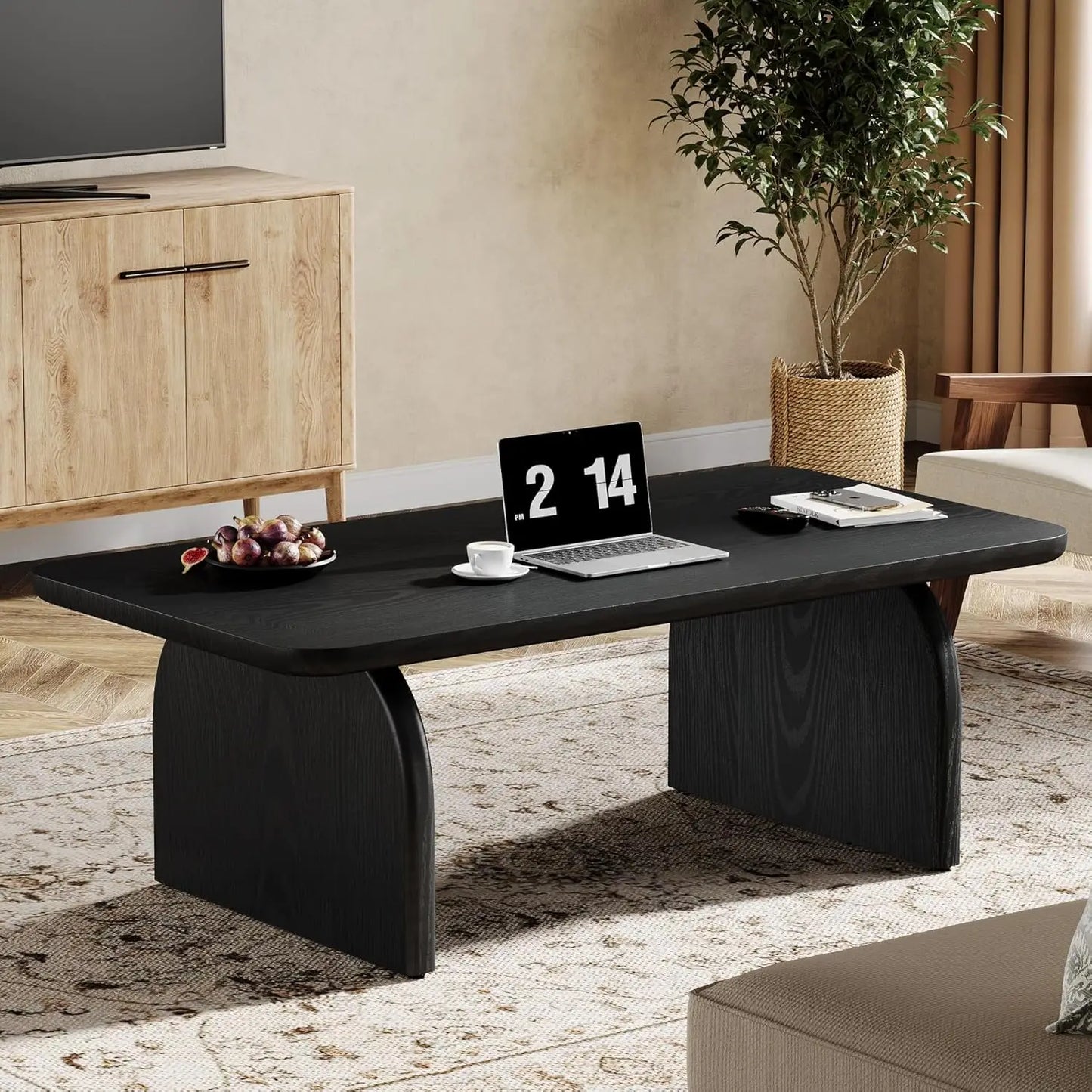 Little Tree Farmhouse Rectangle Coffee Table for Living Room