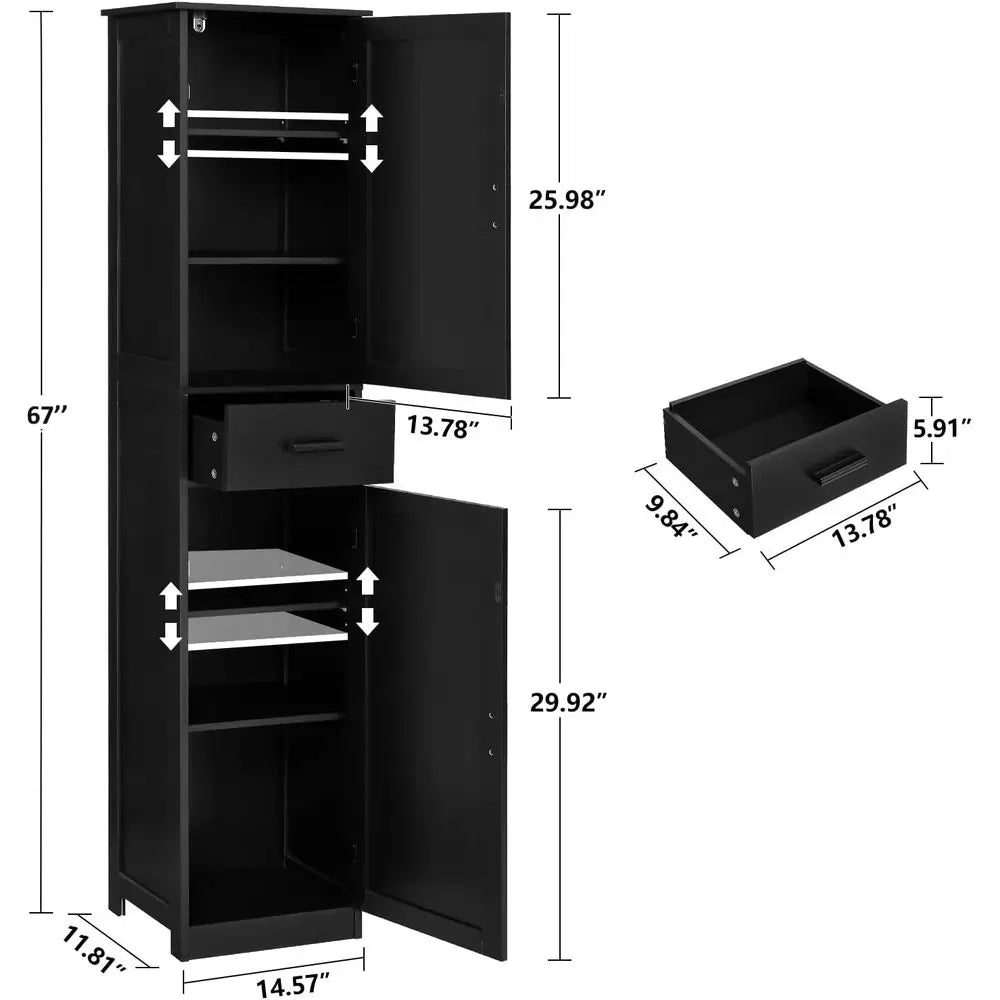 Storage Cabinet With Doors And Drawer For Home Office