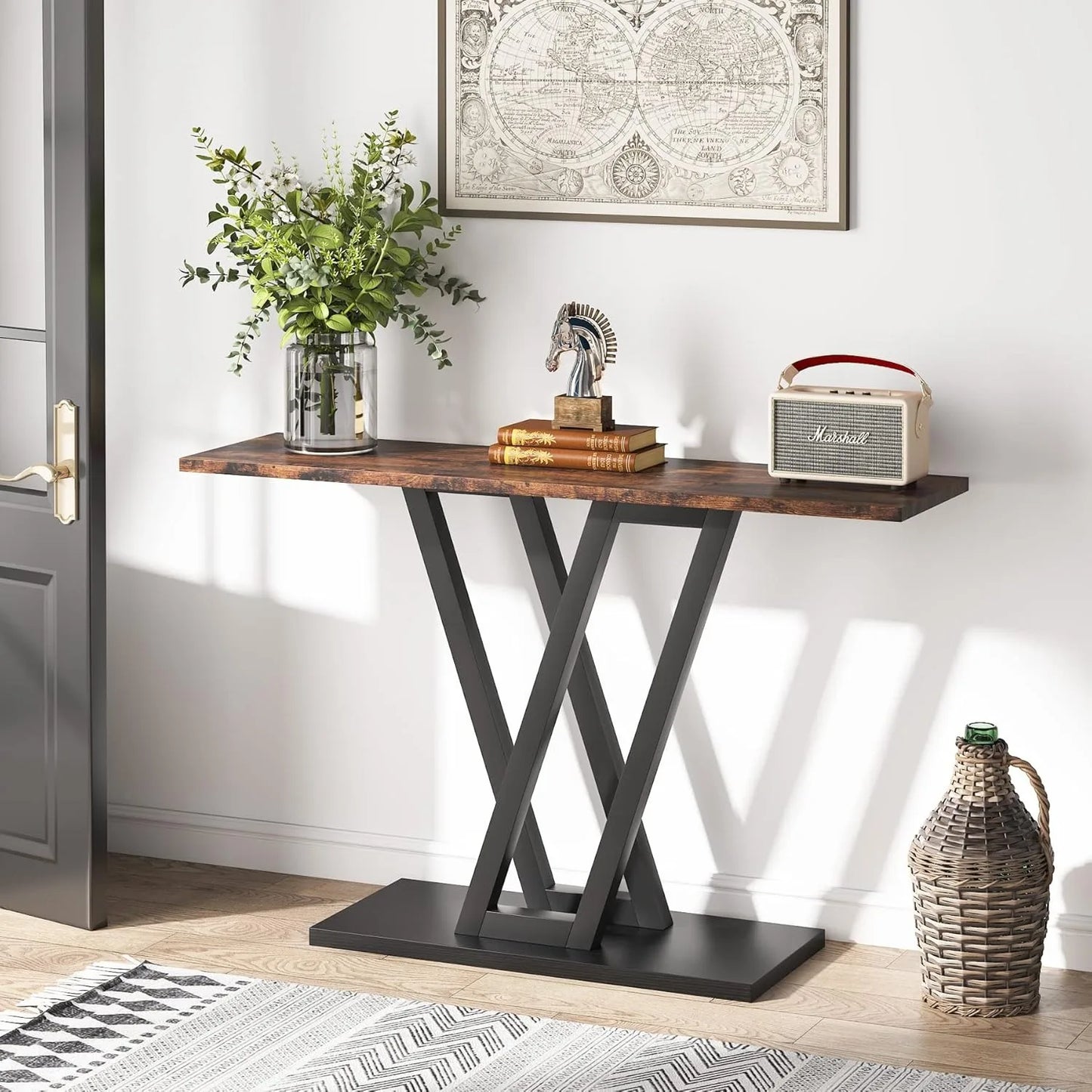 Little Tree Console Table Industrial Hallway Entryway Sofa Table