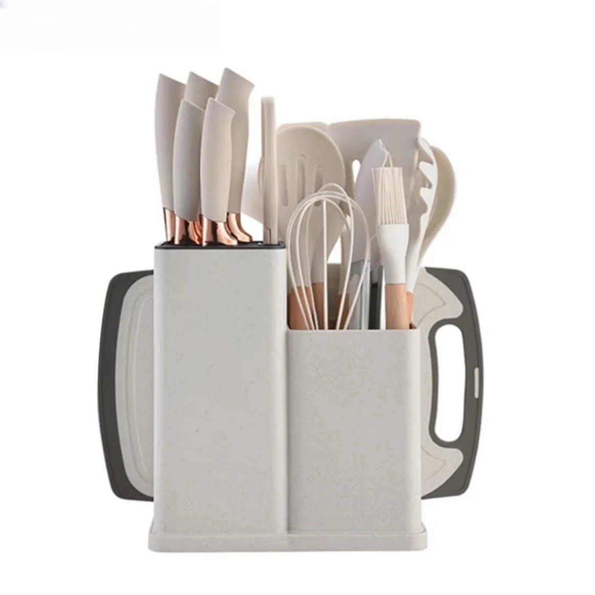 Stainless Steel Knife Set With Scissors And Cutting Board