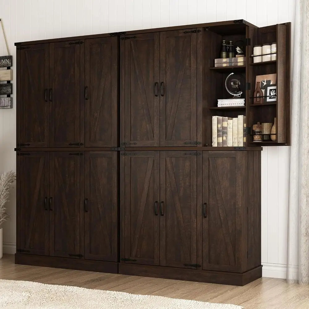71" Tall Kitchen Pantry,armhouse Storage Cabinet with Barn Do,Organizer,Rustic Wood Cupboard,armhouse Pantry Cabinet or Kitchen,