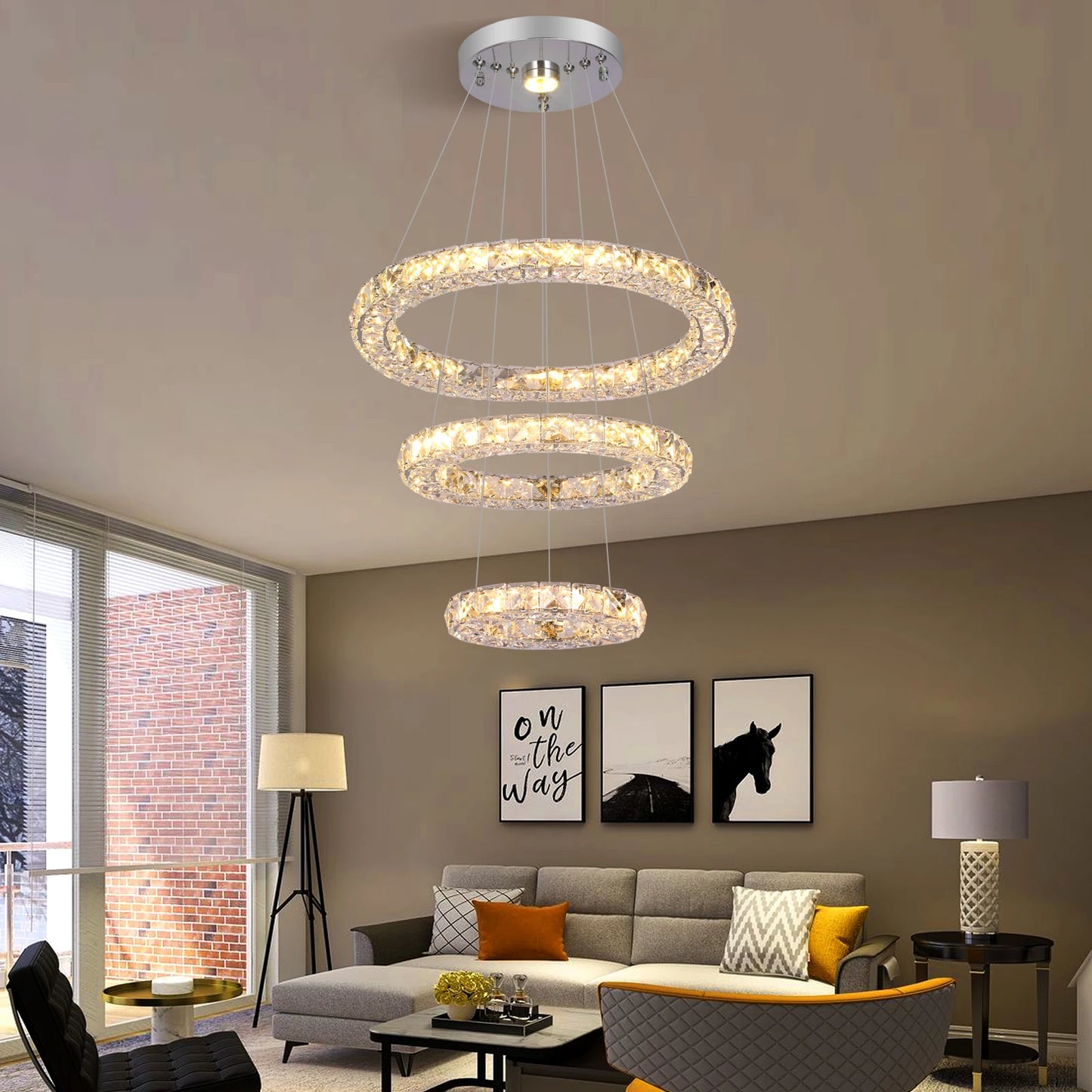 VETRULUS Luxury Crystal Chandelier LED Ceiling Light Living Room
