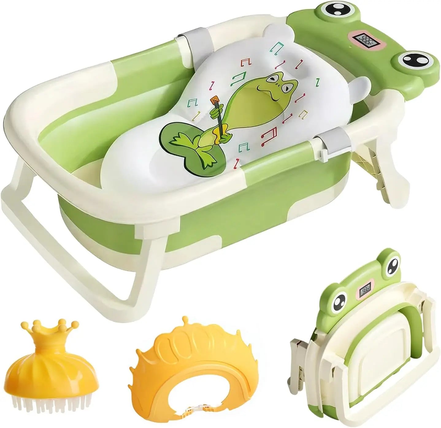 Baby Bath Tub Foldable With Cushion And Thermometer