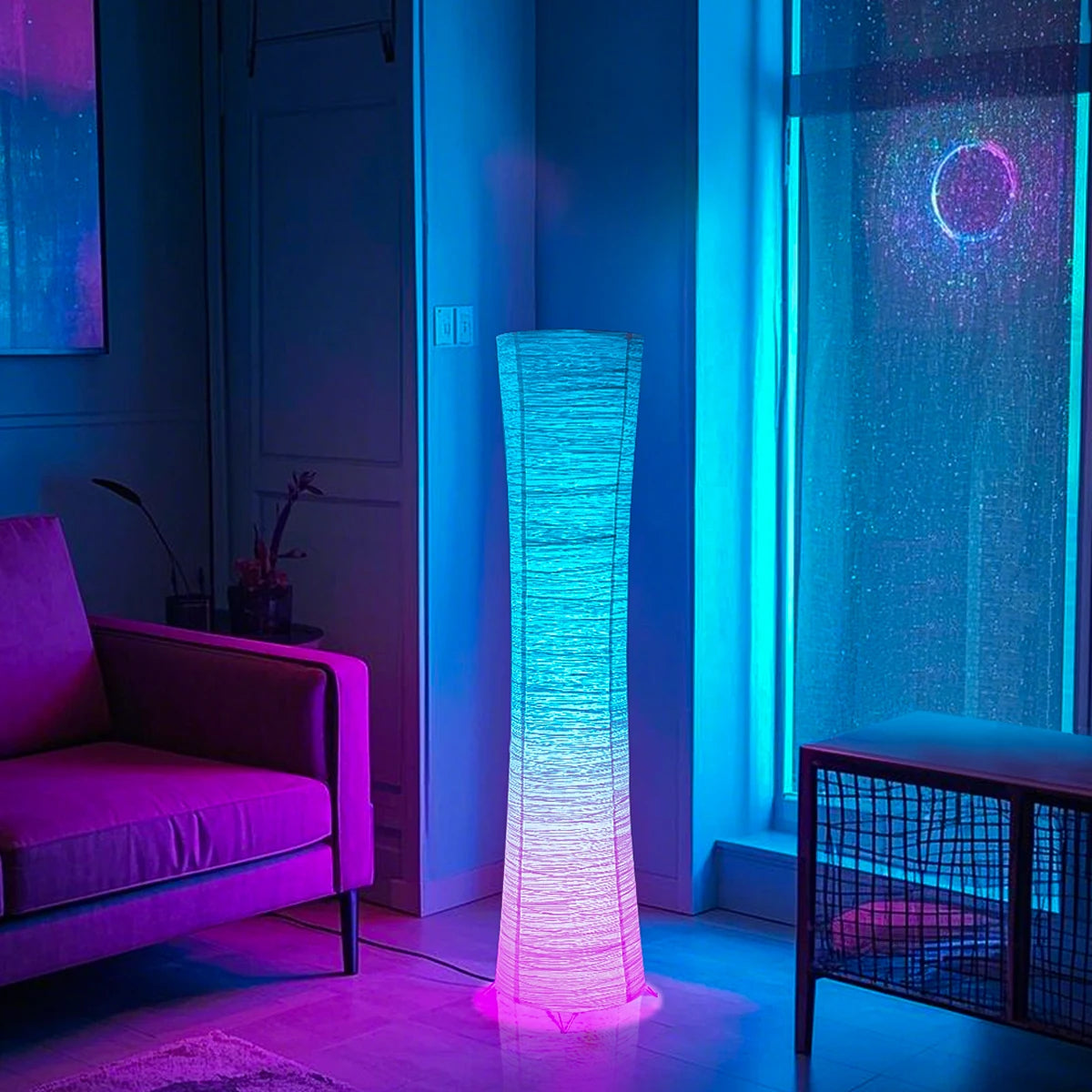 Paper Floor Lamp RGB LED Smart Light With Remote Control