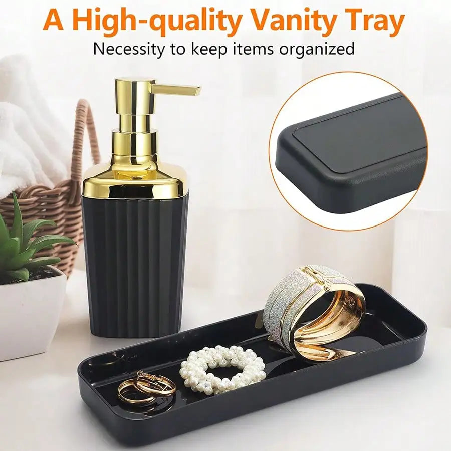 9-Piece Bathroom Accessories Set With Toothbrush Holder Lotion Dispenser