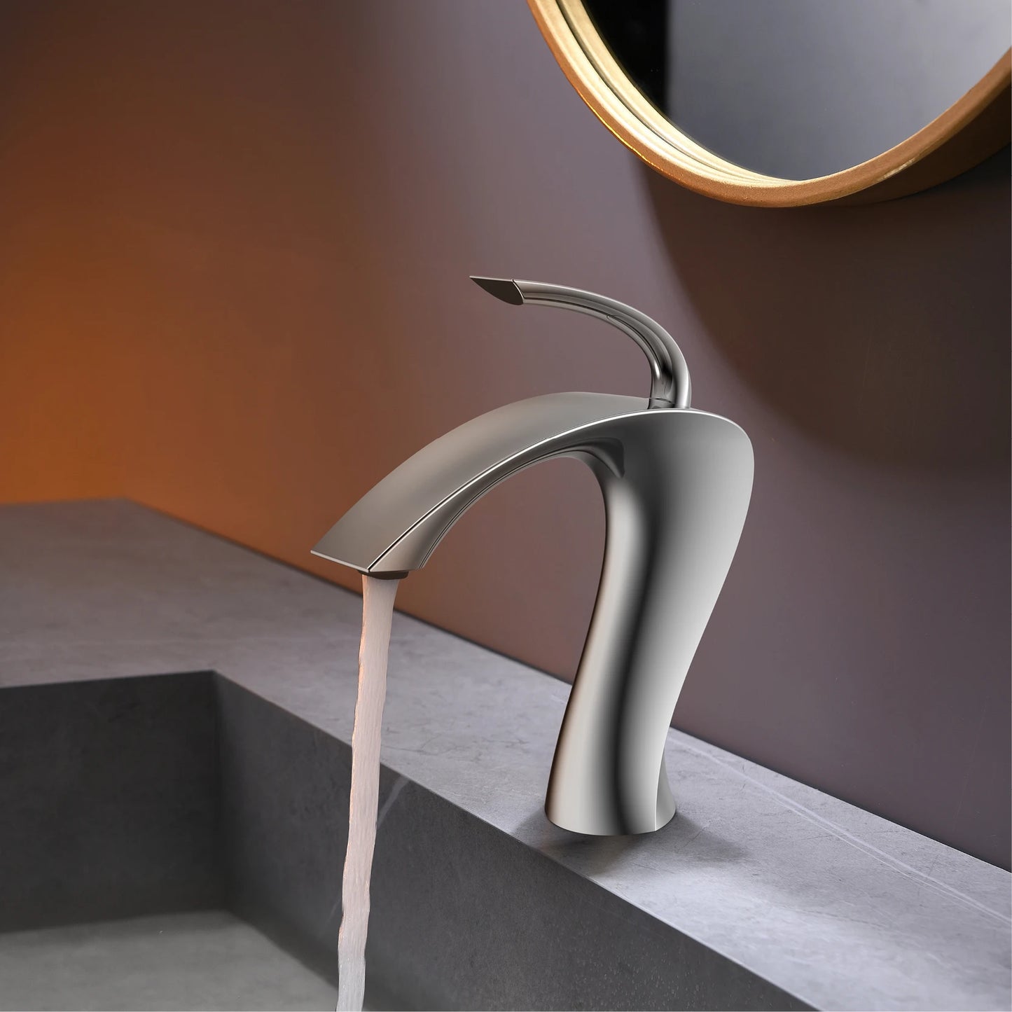 Gestana Brass Bathroom Faucet Deck Mounted Basin Tap Ceramic Valve