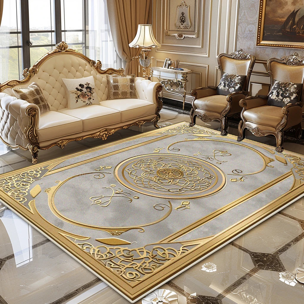 European Luxury Living Room Carpet Soft Fluffy Floor Mat Customizable